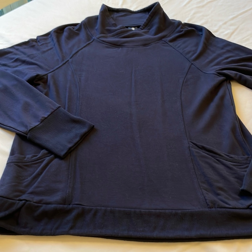 Women’s Navy Mock Turtleneck Yogalicious!